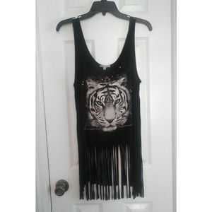 Graphic Tank w/ Fringe